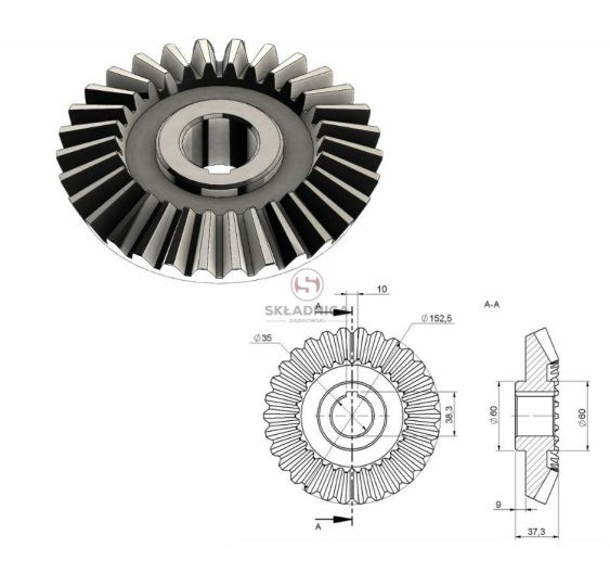 KOŁO ZĘBATE STOŻKOWE Z-30 [KZ010029]