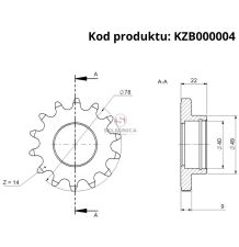 KOŁO ŁAŃCUCHOWE Z-14 [KZB000004]