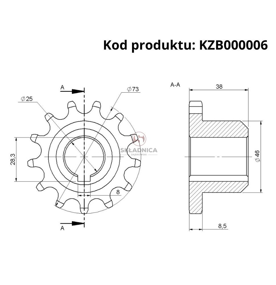 KOŁO ŁAŃCUCHOWE Z-13 [KZB000006]