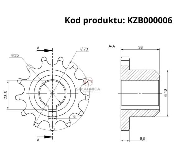 KOŁO ŁAŃCUCHOWE Z-13 [KZB000006]