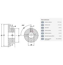 KOŁO ŁAŃCUCH.  1/2" 08B-1  Z-14  - 25 mm [ŁKB014-25]