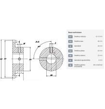 KOŁO ŁAŃCUCH.  1/2" 08B-1  Z-20  FI-25 [ŁKB020-25]