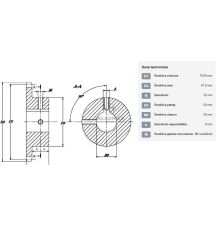 KOŁO ŁAŃCUCH.  3/4" 12B-1  Z-13  FI-25 [ŁKD013-25]