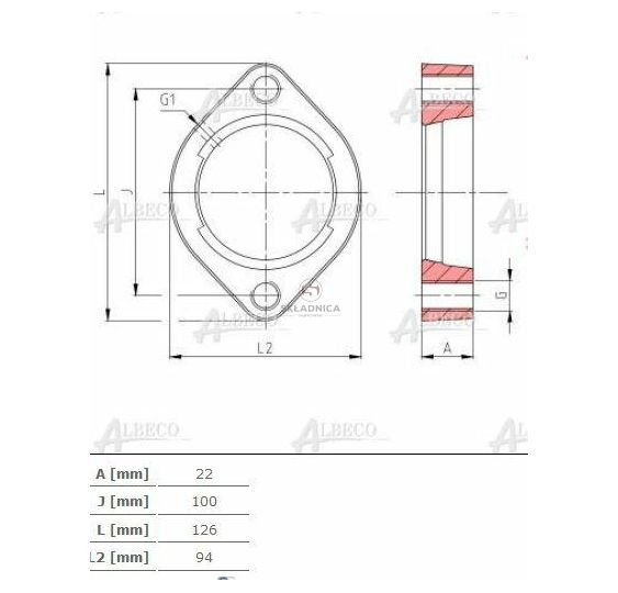 OBUDOWA ŁOŻYSKA GLCTE 07  INA [ŁOS059]