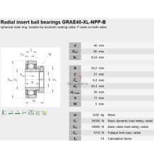 ŁOŻYSKO SAM.  GRAE40-XL-NPP-B  INA [ŁOS402]