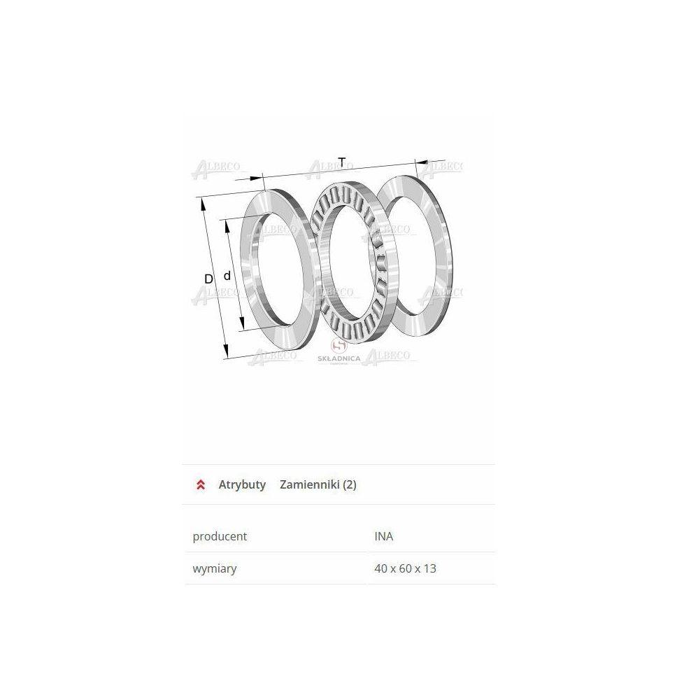ŁOŻYSKO 81108-TV INA [ŁOT406013]
