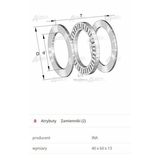ŁOŻYSKO 81108-TV INA [ŁOT406013]
