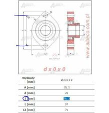 ZESPÓŁ ŁOŻYSKOWY FI-25.00  UCFL 205 [ŁOZ03-250I]