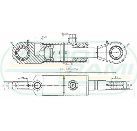 SIŁOWNIK HYD.  FI-36/63 Lmin-480         [ŁT003023]