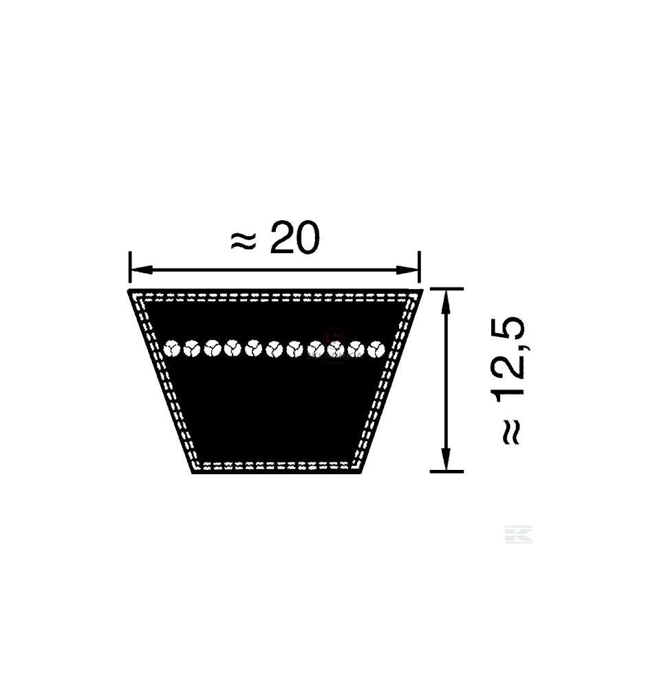 20*12,5-1400LI      PAS KLINOWY [PK14505-K]