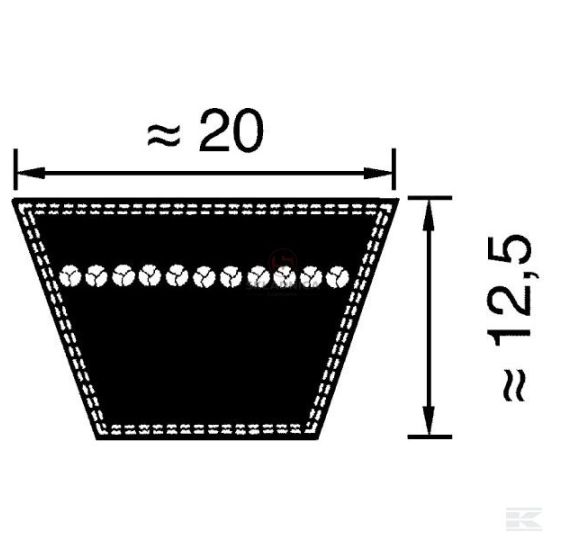 20*12,5-1400LI      PAS KLINOWY [PK14505-K]