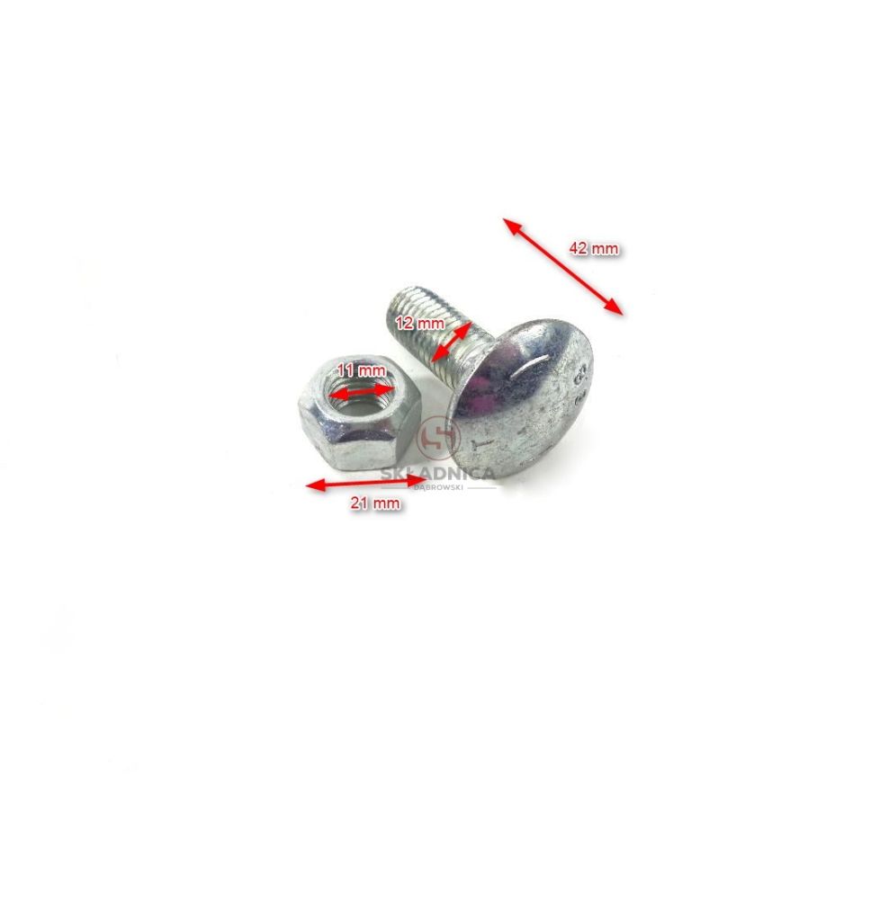 M12*1,75* 35  ŚRUBA  KL. 8,8    Z NAKRĘT [PŁ64412]