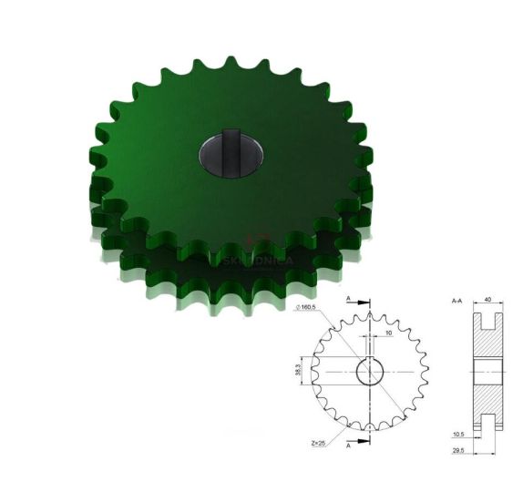 KOŁO ŁAŃCUCH.  3/4" 12B-2  Z-25 FI 35 [PW002029]