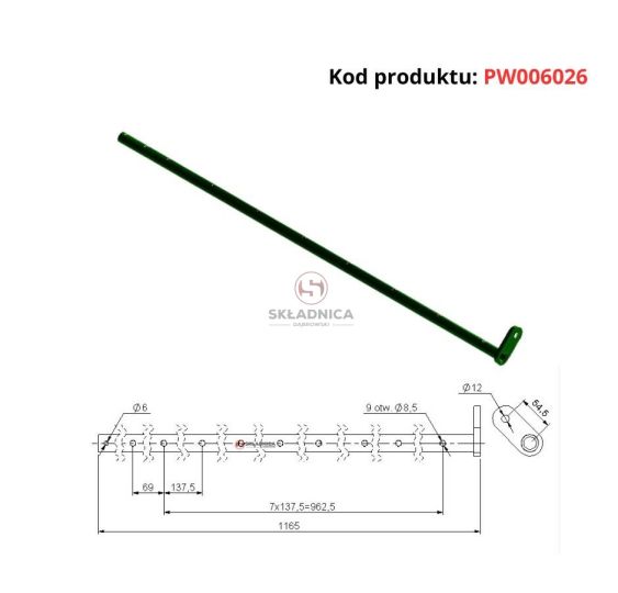 BELKA STERUJĄCA PODBIERACZA KRÓTKA [PW006026]