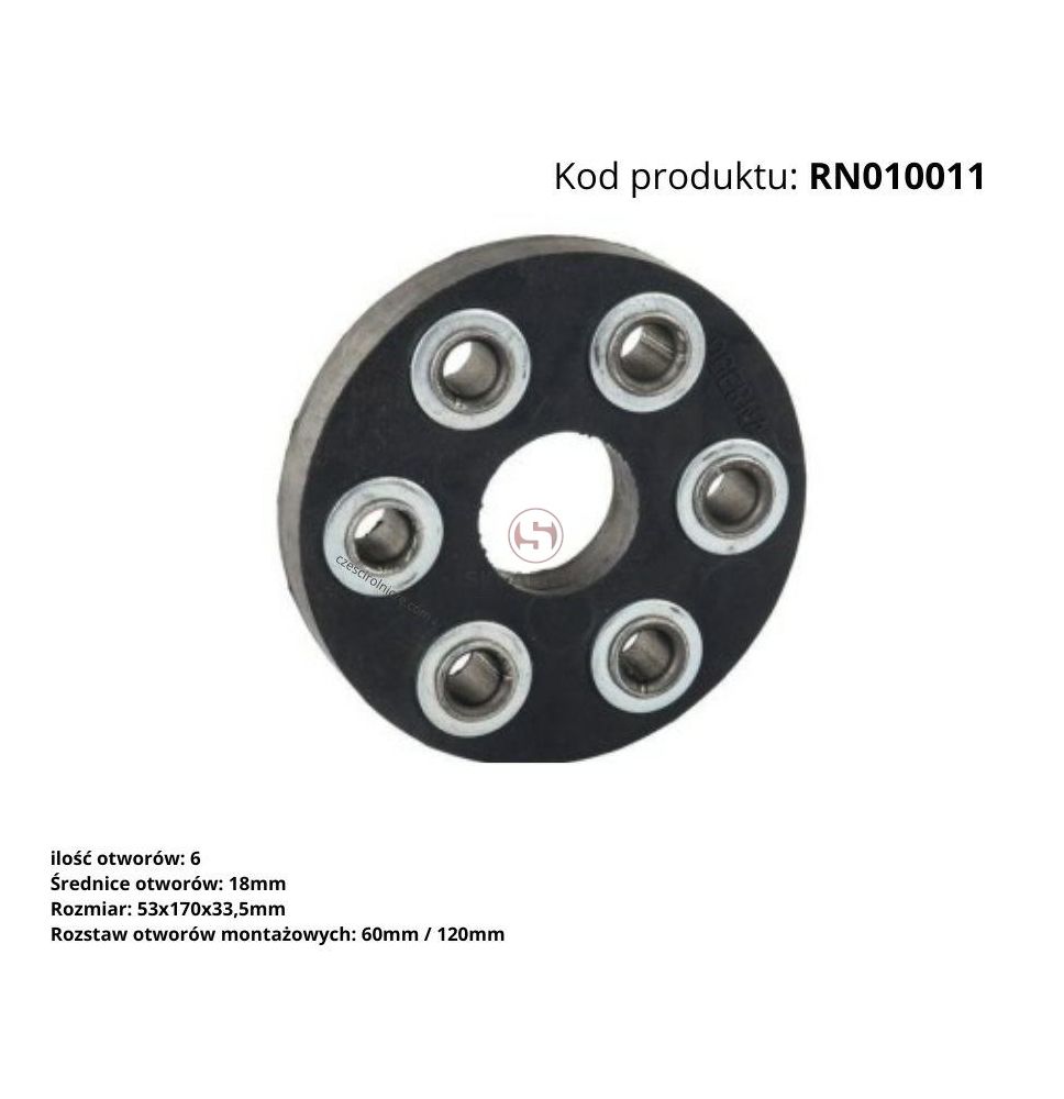 TARCZA MET-GUMOWA  LAN 120  6 OTW. FI-16 [RN010011]