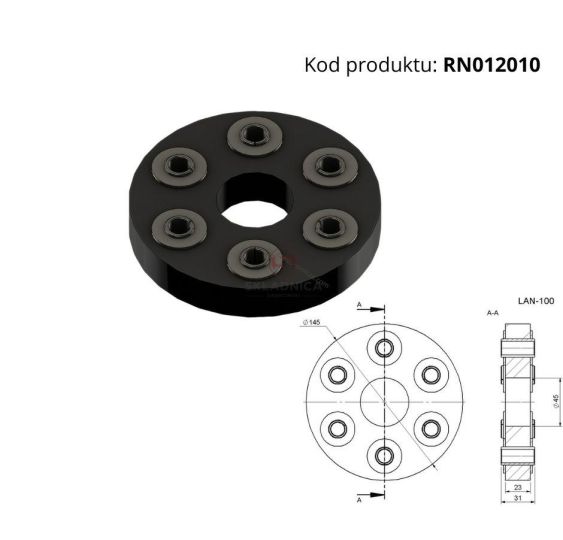 TARCZA MET-GUMOWA  LAN 100  6 OTW. FI-12 [RN012010]