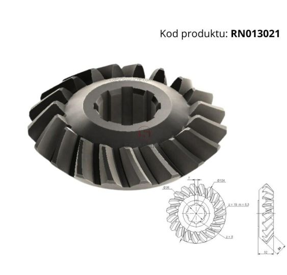 KOŁO PRZEKŁADNI Z-19  SKOŚNE [RN013021]
