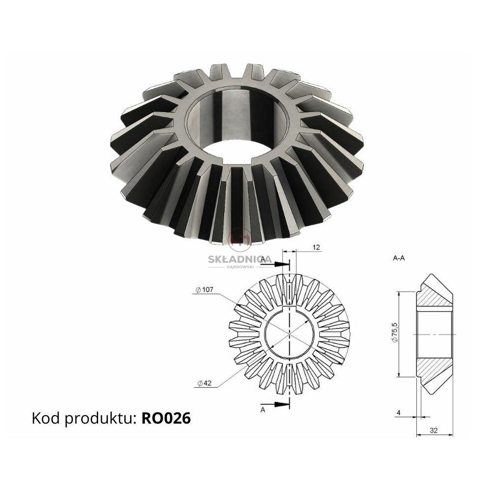 KOŁO STOŻKOWE Z-20  FI 42 [RO00-0003-A]