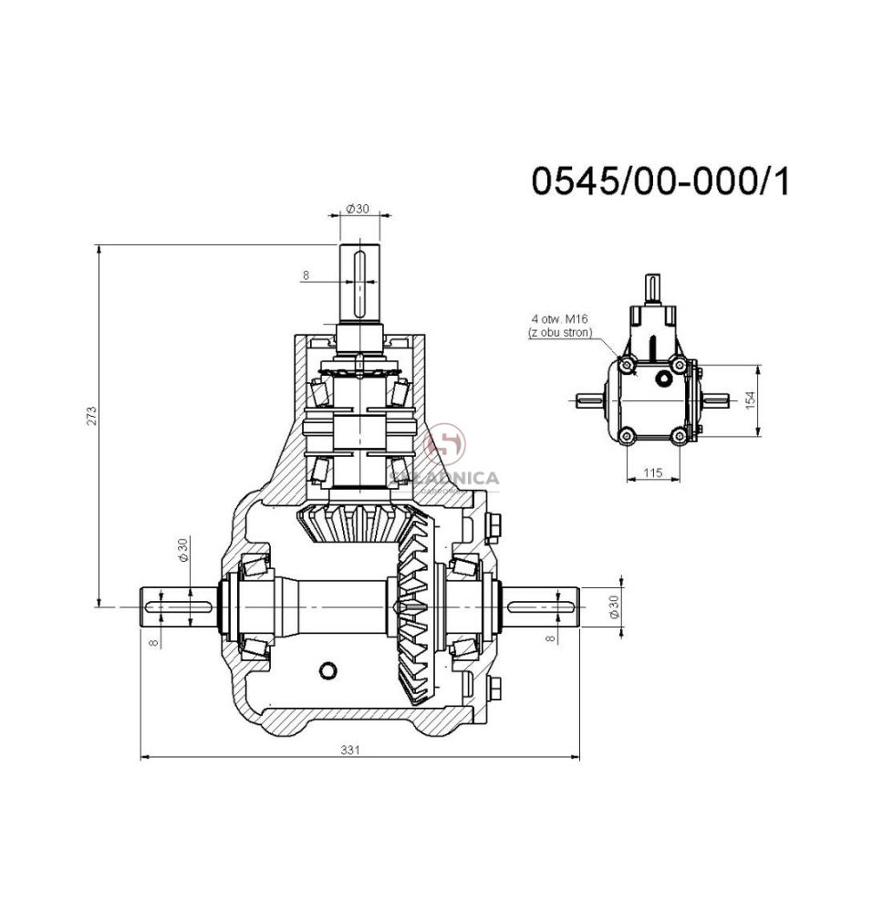 PRZEKŁADNIA KĄTOWA MAŁA 054500000 [RO00-0200]