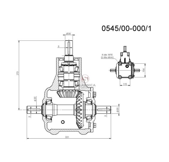 PRZEKŁADNIA KĄTOWA MAŁA 054500000 [RO00-0200]