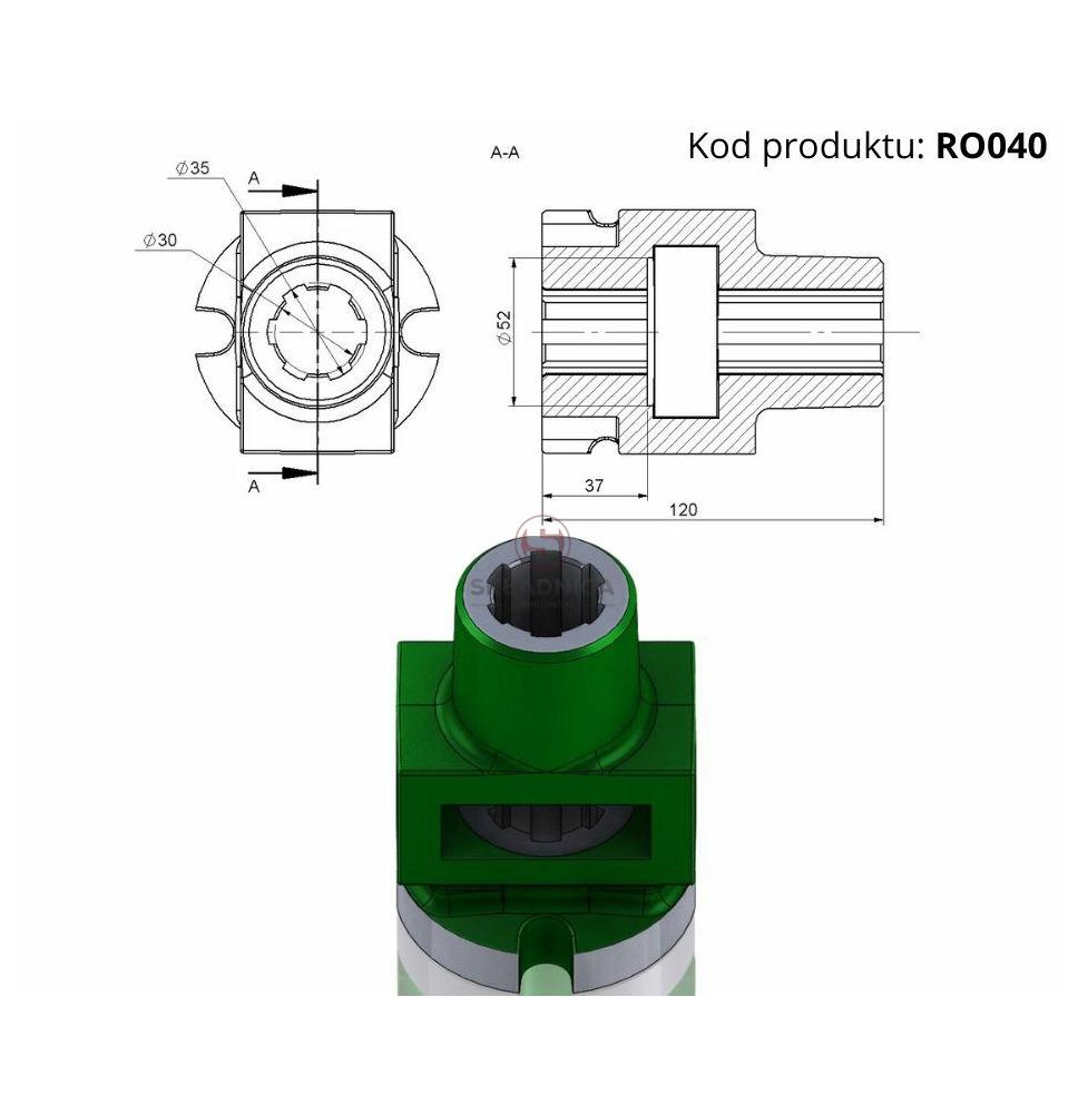 KOŃCÓWKA SPRZĘGŁA -NA FREZ 221918002 [RO040]