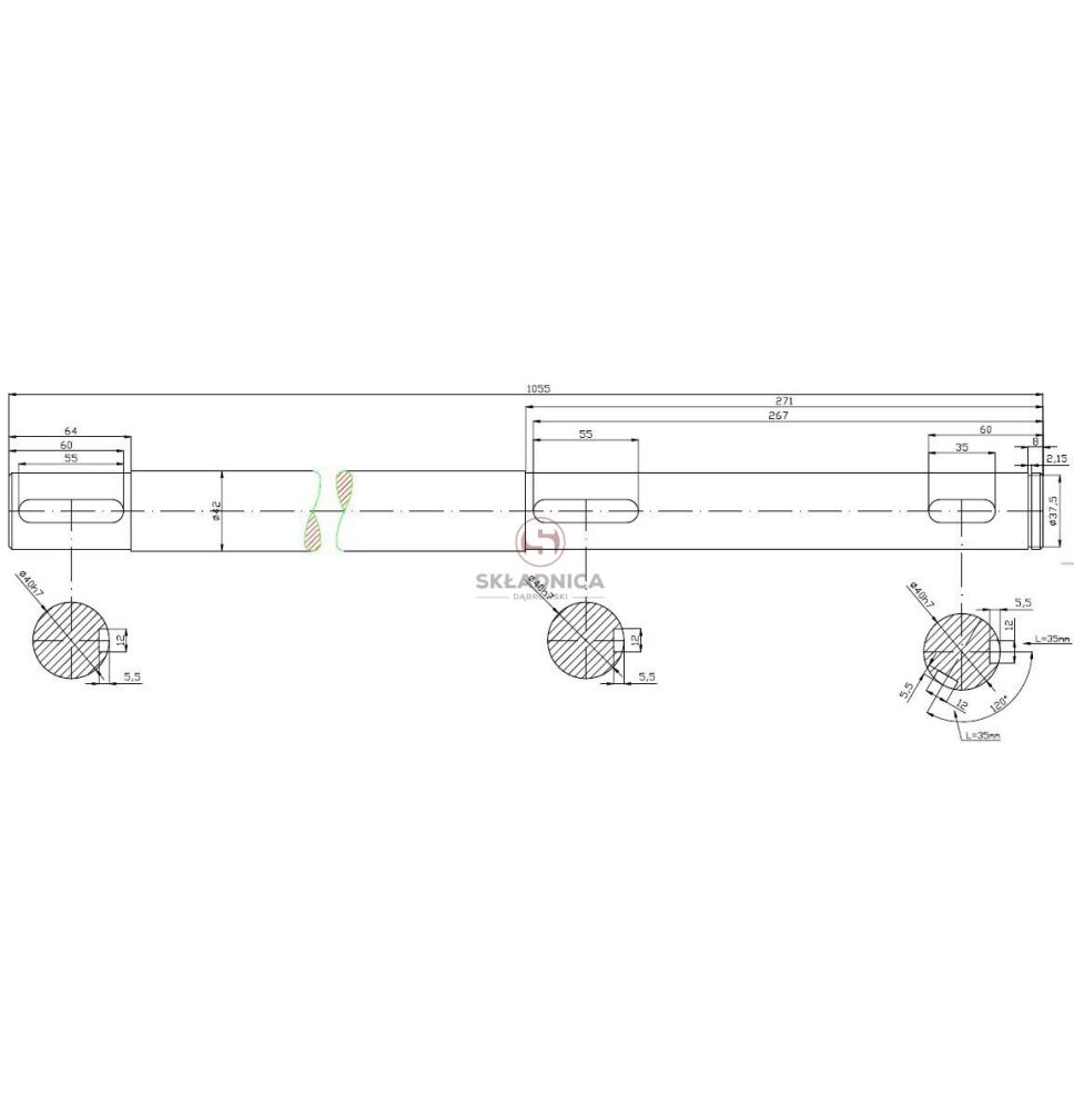 WAŁ FI-40 L-1070  TYLNY CZ. 1 HYDRAULIKA [RO250]