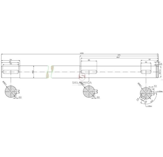 WAŁ FI-40 L-1070  TYLNY CZ. 1 HYDRAULIKA [RO250]