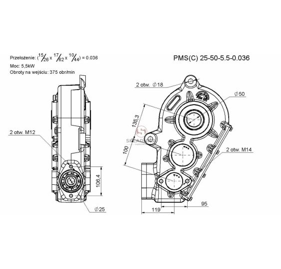 PRZEKŁADNIA POSUWU TAŚMY FI-50 [RO702]