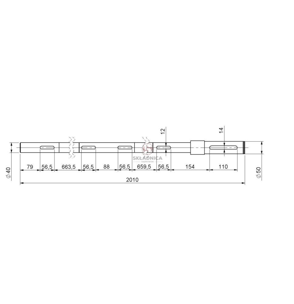 WAŁ TYLNY TYTAN 8-10  FI-40 [RO839]