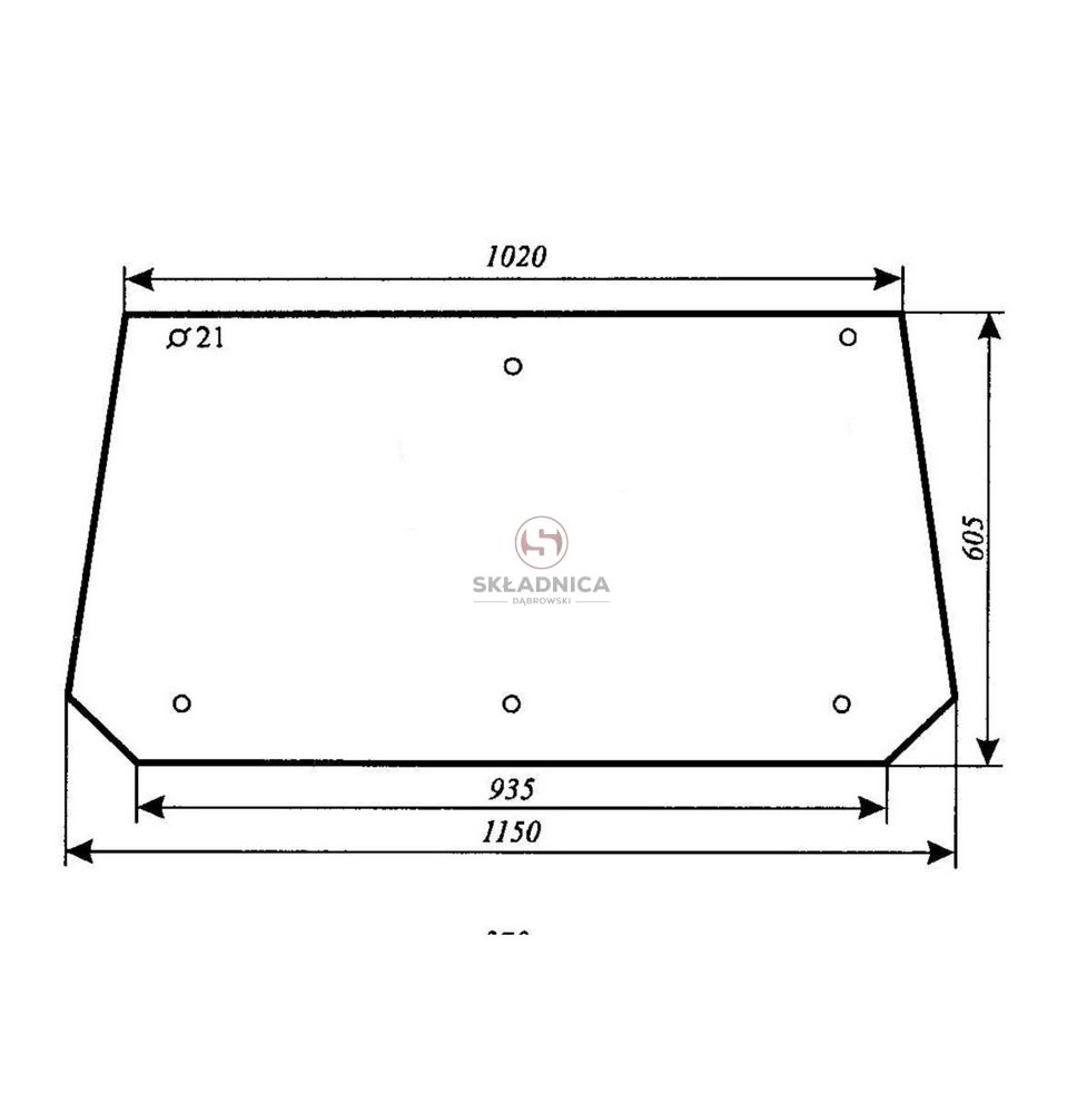 MF 255 URSUS 4512 SZYBA TYLNA 1150*620 [SA082]