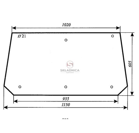 MF 255 URSUS 4512 SZYBA TYLNA 1150*620 [SA082]