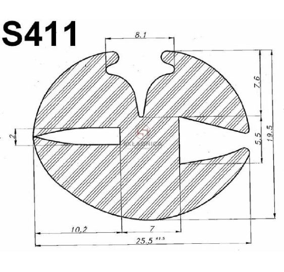 USZCZELKA SZYBY NA KLIN S411 [SAC016]