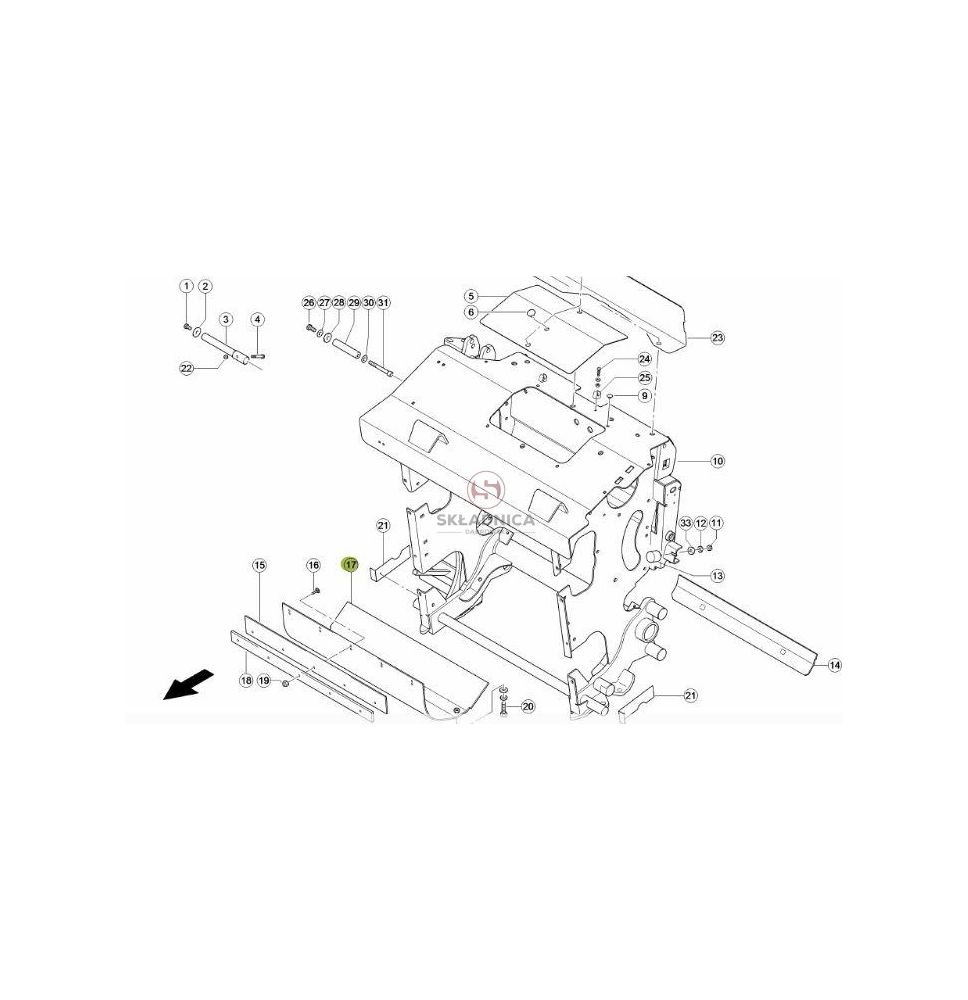 BLACHA DOLNA BĘBNA WCIĄGAJĄCEGO L-700 [SCB000203-K]
