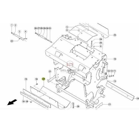 BLACHA DOLNA BĘBNA WCIĄGAJĄCEGO L-700 [SCB000203-K]