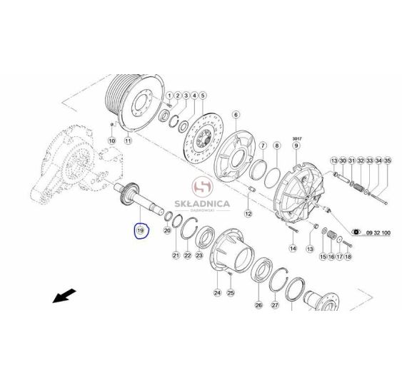 KOŁO ZĘBATE Z-39 Z WAŁKIEM [SCB000208-CL]