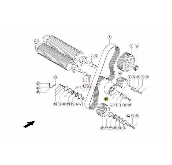 KOŁO PASOWE FI-207  GŁADKIE [SCB080021-CL]