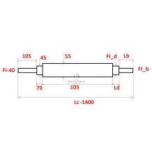 OŚ WENTYLATORA FI-40 / FI- 40 L-1400 [SCB150013-C]