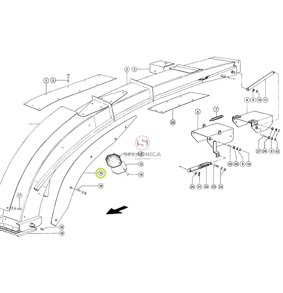 BLACHA RURY WYRZUTU CLAAS P/L [SCE081015]