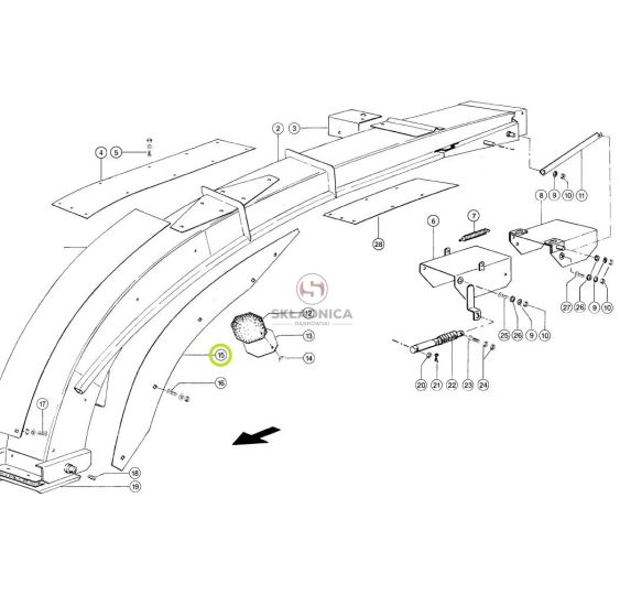 BLACHA RURY WYRZUTU CLAAS P/L [SCE081015]