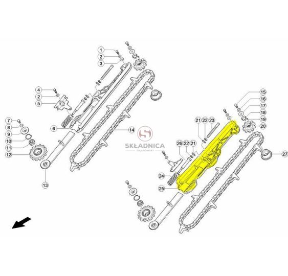 PROWADNICA ŁAŃCUCHA LEWA [SCR401]