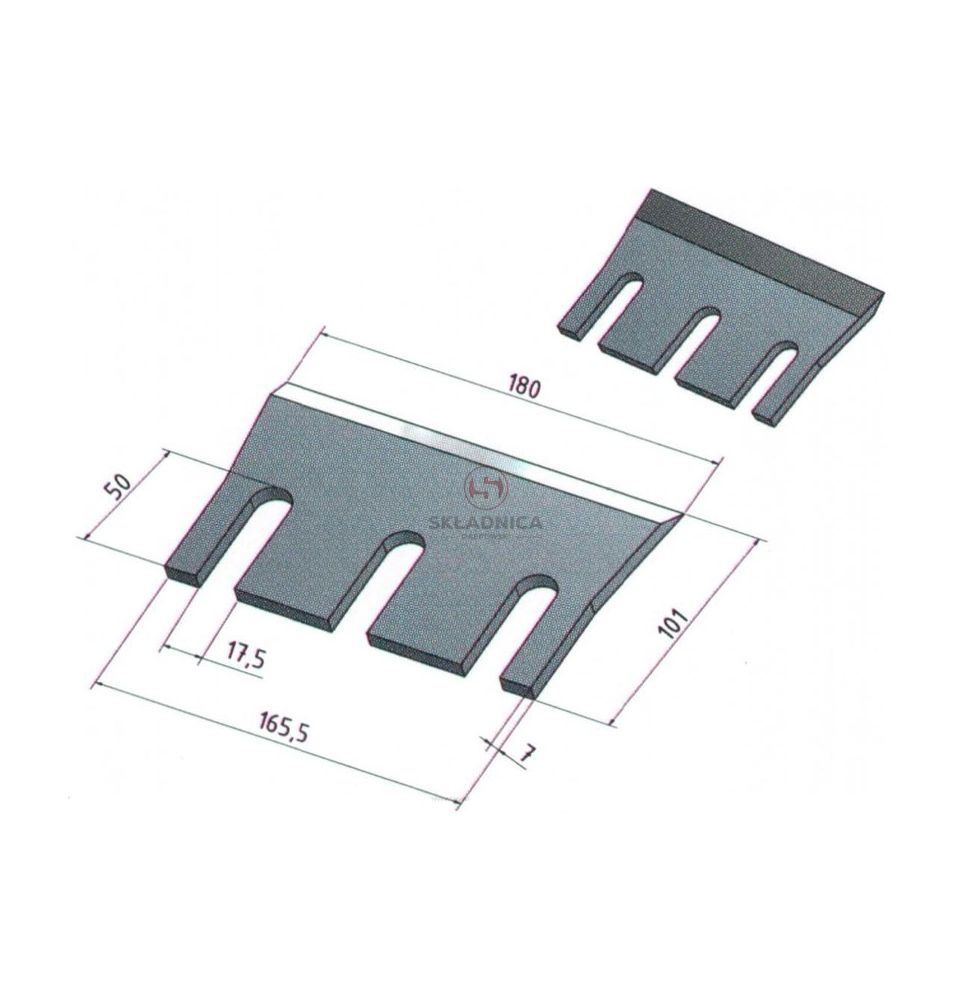 NÓŻ BĘBNA  JD 182 MM L/P  JD             [SJK62201-JD]