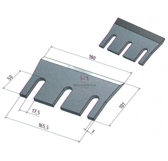 NÓŻ BĘBNA  JD 182 MM L/P  JD             [SJK62201-JD]