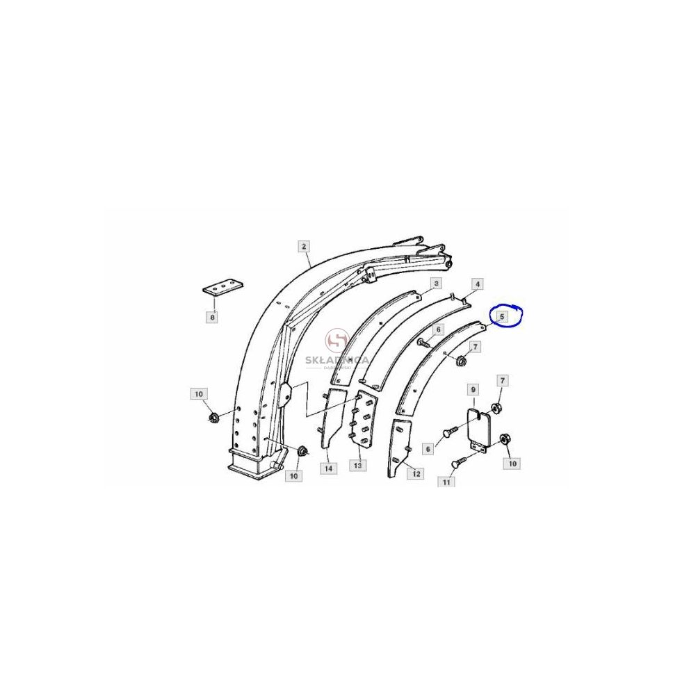 BLACHA RURY WYRZUTU JD 200MM L. G. HARD [SJK68305-K]