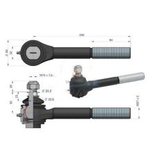 PRZEGUB KULOWY 20/22  L-135  M27*2 P GRU [UD059104]