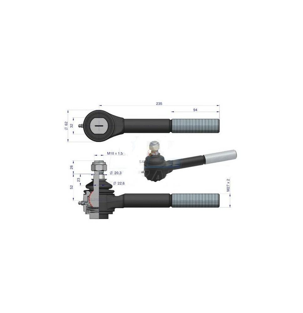 PRZEGUB KULOWY 20/22  L-135  M27*2 P GRU [UD059104]