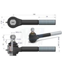 PRZEGUB KULOWY 20/22  L-135  M27*2 L GRU [UD059108]