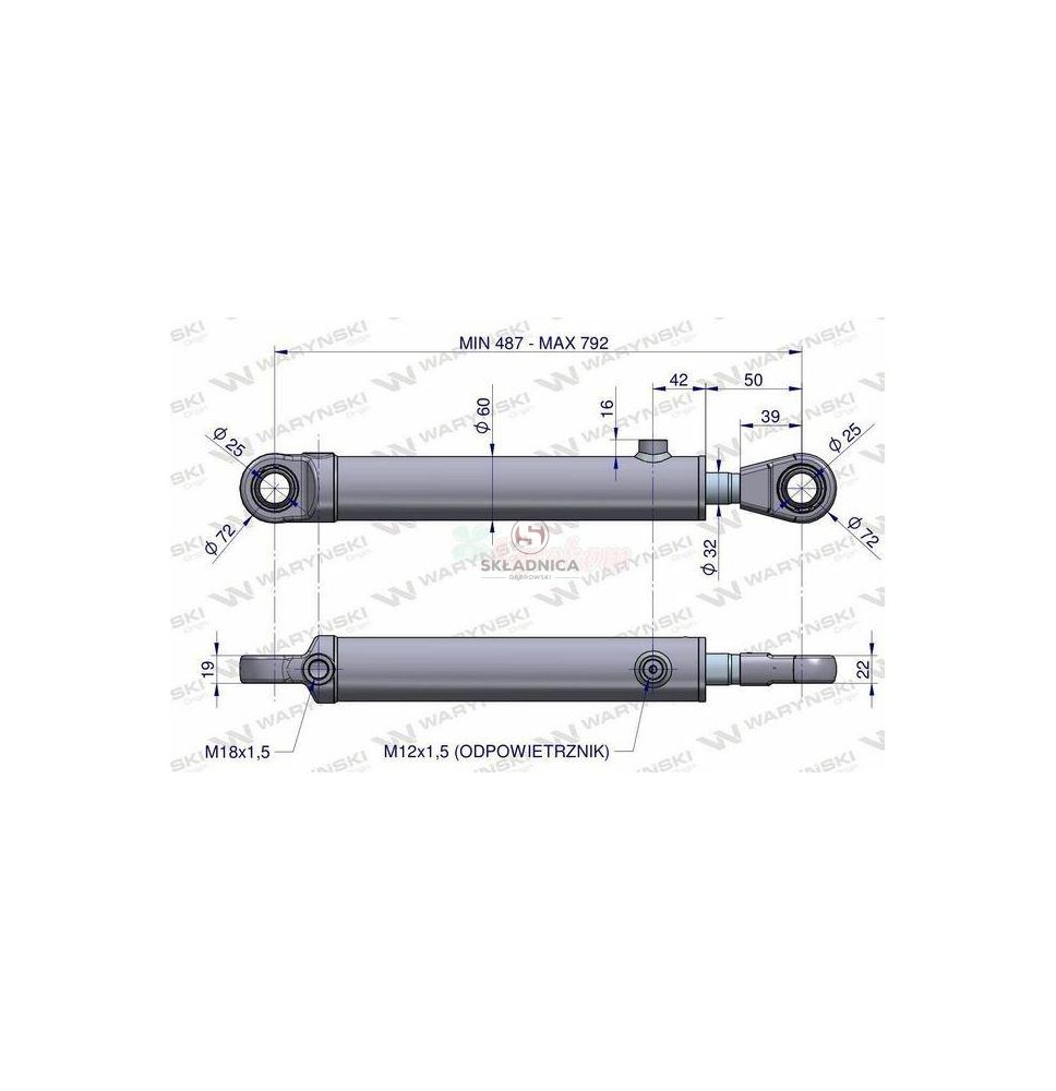 SIŁOWNIK HYD.  FI-32/50 SKOK-305 [UD119032]