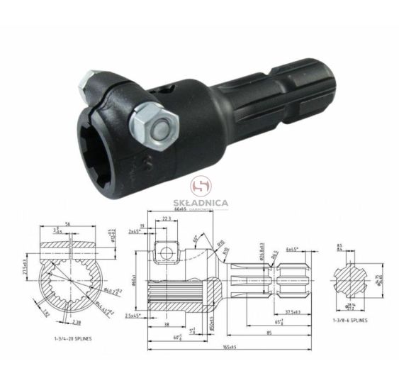 REDUKCJA O 1 3/4" Z20 - W 1 3/8"  Z6 [WWD013-Z]