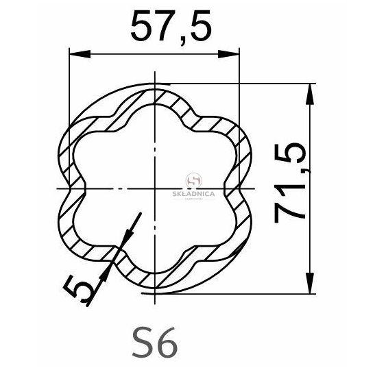 RURA PROFILOWANA GW. 57.5*71.5*5.0 [WWW0009]