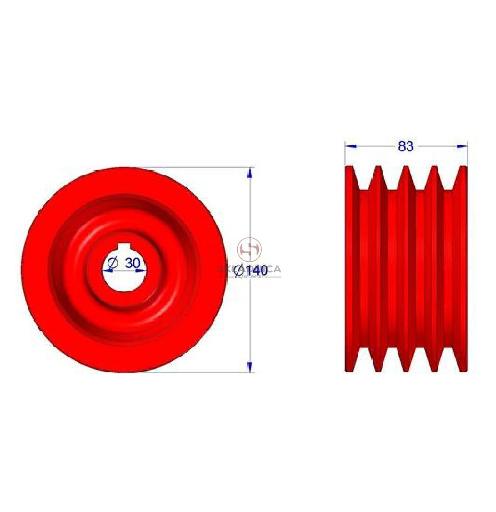 KOŁO PASOWE MAŁE FI140*83 (Z010/2) 2,1M [ZKS026]